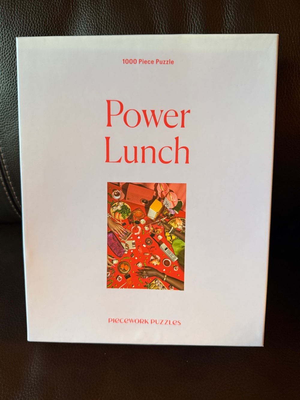 Piecework Power Lunch Jigsaw Puzzle. 1000 pieces.  Complete. Done once.
